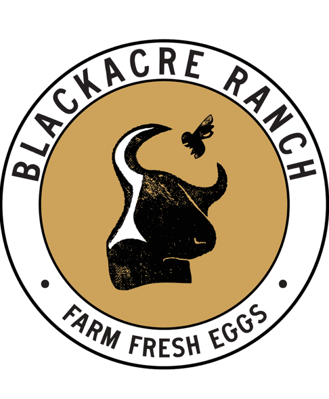 Blackacre Ranch Farm Fresh Eggs sticker logo.
