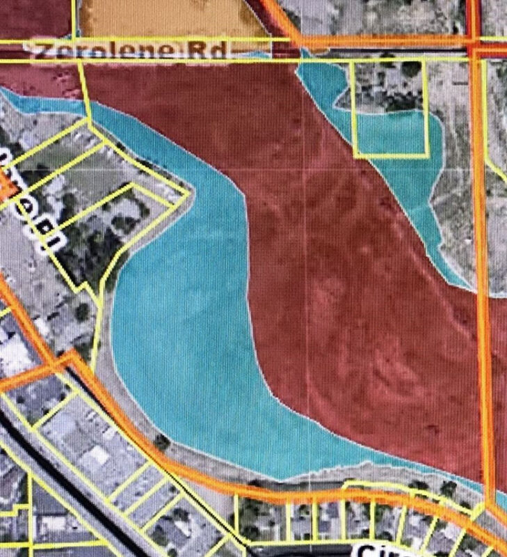 Map of a floodway for areas that are prone to flooding.